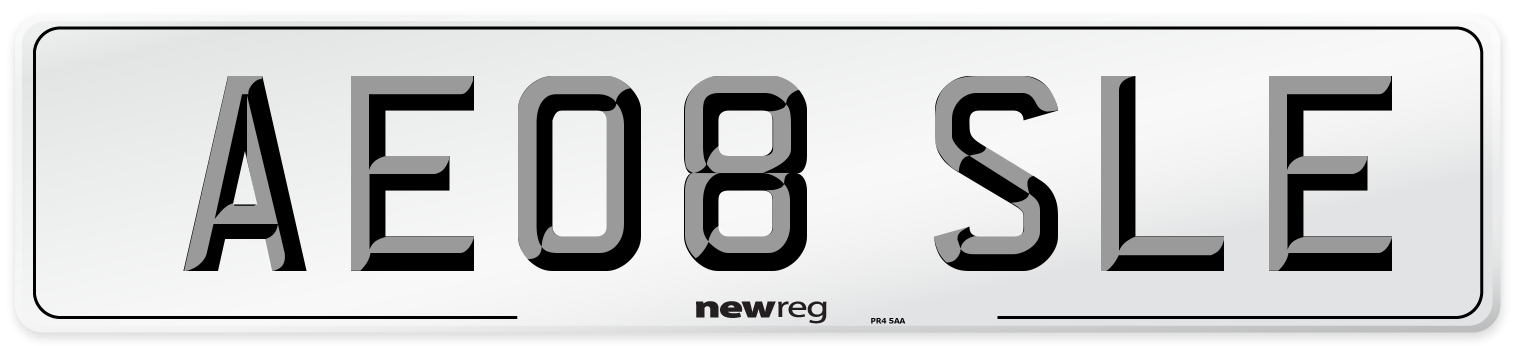 AE08 SLE Number Plate from New Reg